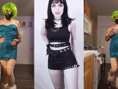 Sexy Sissy Femboy Trap t-girl playing with dildo