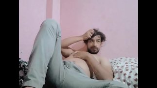 Asian boy masturbating hard