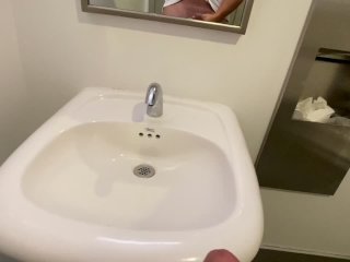 HOT COLLEGE GUY JERKS OFF PERFECT DICK IN SCHOOL BATHROOM