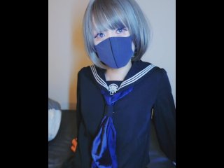 【男の娘】Masturbate in school uniform  制服でオナニーする