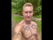 Preview 2 of Jerking off my BIG COCK outdoor public 🥵💦