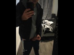 Chav lad cums in the mirror