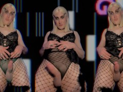 TS W I L L O W - Goth Sissy Stroking Girldick - Screenshot 10 of 16 - Cum