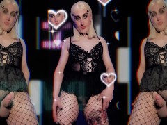 TS W I L L O W - Goth Sissy Stroking Girldick - Screenshot 3 of 16 - Cumshot