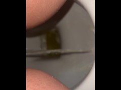 Pissing in toilet, big pee stream, loud pissing noises, watch me piss, omorashi, young pissing