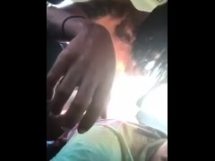 BBW bounces on dick in car
