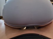 Preview 1 of Slut stepdaughter in short dress RIDING HER ASS on my dick UNTIL I CUM ALL OVER