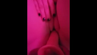 Teen girl getting fucked with dildo