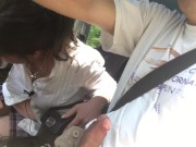 Preview 4 of Cumshot Facial with HOT Blowjob and Fucking in the car on the way to the public beach!