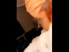 Cock hungry whore slurps dildo likes it’s the real deal