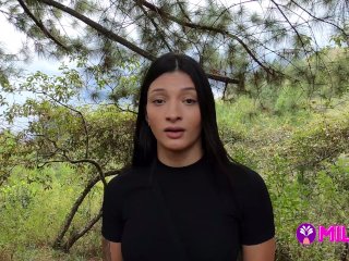 Spectacular Colombian with a huge ass in the woods.