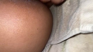 Ebony College Amateur's Creamy DOUBLE PENETRATION ORGASM