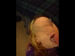 The best blowjob from a petite pawg in fishnets