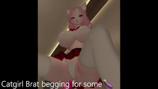 Catgirl kanako begs for cock while shes vtubing and lewdtubing for chat!スパイシーな猫耳コンテンツ!