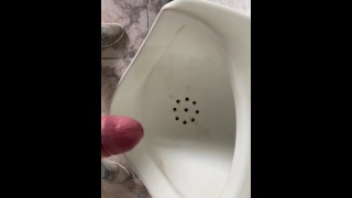 Pause au travail, sperme dans les toilettes publiques 4K