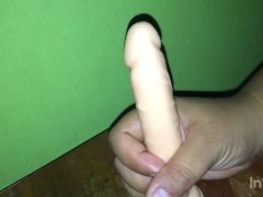Playing with my dildo until I cum