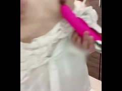 【デカ乳首初公開！】極貧乳　極太乳首オナニー　日本人30代人妻　素人　コリコリバイブ攻撃　ビクンビクン　デカ乳首しゃぶってみる…？？ - Screenshot 14 of 16 - Blowjob