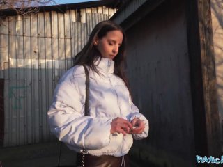 Public Agent Hard Fast Fucking in a Basement with a Sexy Brunette