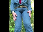 Preview 2 of Country Style 4, In My Secret Garden, Rewetting and Cumming in my Tight Jeans