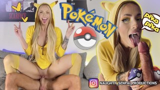 Pikachu Cosplay Meisje PMV Pokémon Ahegao Hentai Neuken Pijpbeurt Voeten Footjob Gezichtsbehandeling Klaarkomen Uwu