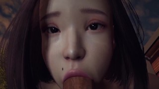 Une Beauty asiatique sexy fait une pipe en POV | Court clip porno 3D
