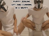 Pup Jerking Off And Cumming In a Nappy