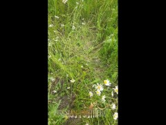 Голая возбуждённая МИЛФа в ромашковом поле мастурбирует, делает писсинг и отгоняет осу - Screenshot 16 of 16 - Milf