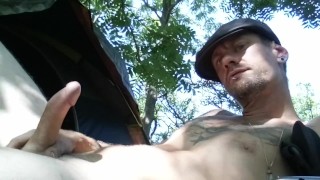 Stroking in the woods