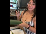 Sexy tiktok cucumber snack with busty youtuber