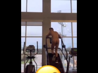 Public gym naked workout