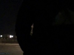 MILF Sheery Outdoors has her Tits out revealing her big hard nipples on a cold winter night