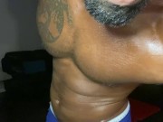 Preview 4 of BLACK MUSCLE GOD NUDE WORKOUT BIG BLACK COCK