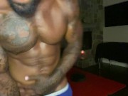 Preview 6 of BLACK MUSCLE GOD NUDE WORKOUT BIG BLACK COCK