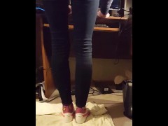Oh my gosh, I peed in my AE tight jeans and pumas