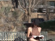 Preview 3 of Flashing tits and pussy in the park!