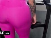 Preview 2 of Great Homemade Workout With Curvy MILF XWife Karen And Her Hung Personal Trainer - MYLF