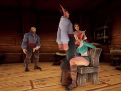 Redhead Elf Gets Railed in Front of Pirates - Warcraft Porn Parody Short Clip