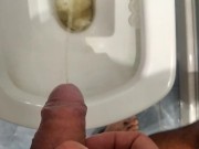Preview 6 of Huge Cock Filled with Cum After Masturbating He Pees in the Bathroom