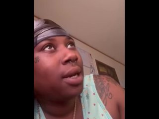 ebony, ebony cum in mouth, blowjob, vertical video