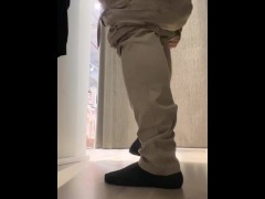 Dick flash and cum in changing room