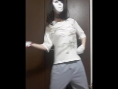 ダンス 巨乳 乳揺れ ゲーム 下手くそ ノーブラ 乳首 爆乳 女装子 男の娘 誘惑 小悪魔 ビッチ japanese transgender amateur hentai  asian reality