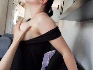 Horny BIG TITS Slut gets a BIG LOAD for her effort