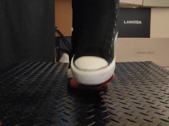 High School Girl in High Converse Stomping on your Cock