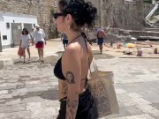 Preview 2 of Spend a day at the beach with a tattooed alt girl and see me flashing my boobs