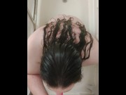 Preview 4 of Sucking a 7.5inch dildo in the shower