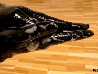 Spit Play with Latex Gloves - Drooling on Rubber (TRAILER)