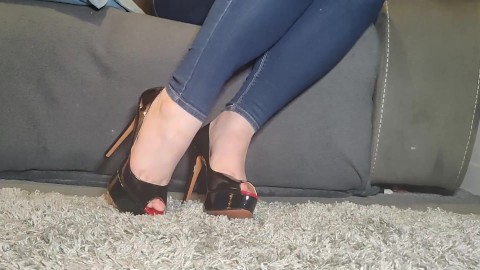 I bring you to orgasm in my black and red platforms, using nothing but my voice and my heels x