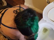 Preview 4 of Pov: Thirsty goth toilet whore piss drinking