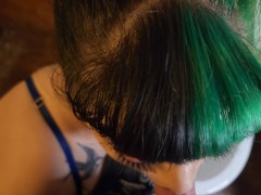 Pov: Thirsty goth toilet whore piss drinking