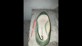 chaussures plates vert cum